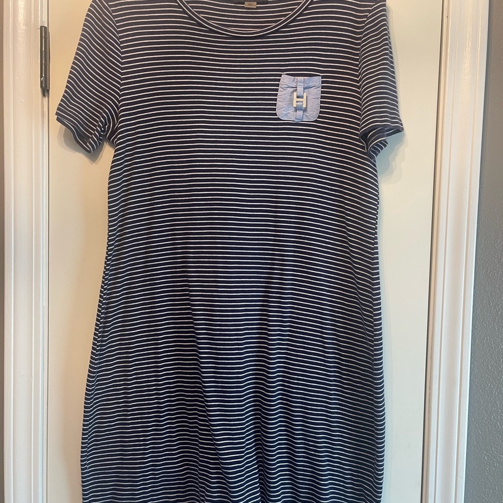 Tommy Hilfiger Navy and White Striped Dress